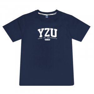 【20件起做，可來圖客製】YZU經典款純棉短T_深藍