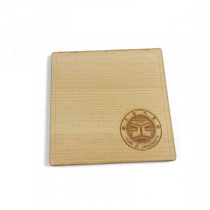 【團購商品，50個起做】元智校徽臺灣檜木杯墊單入_方形